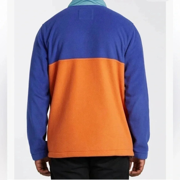 Billabong Adventure Pullover Fleece Sweater Jacket Blue Orange Color block M - Picture 2 of 9